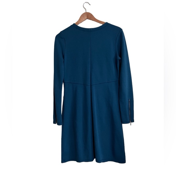 Athleta Celebration Ponte Knit Long sleeve Dress Teal Size Medium - Picture 3 of 5